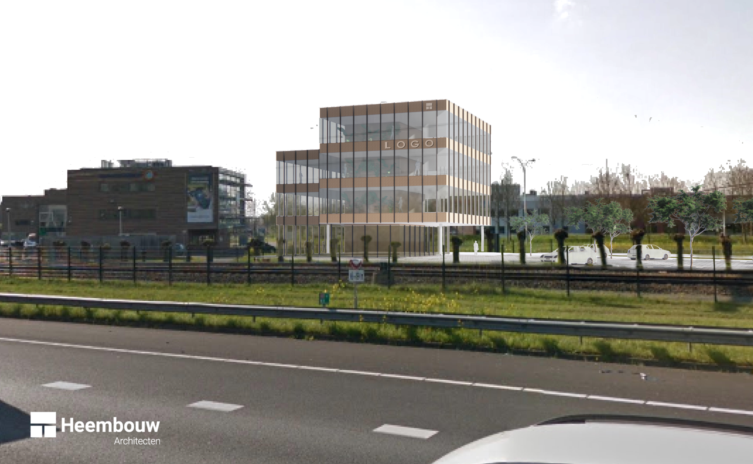 Snelwegzicht op nieuwbouw kavel Hofweg 